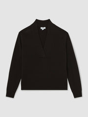 Cashmere V-Neck Jumper in Chocolate Brown
