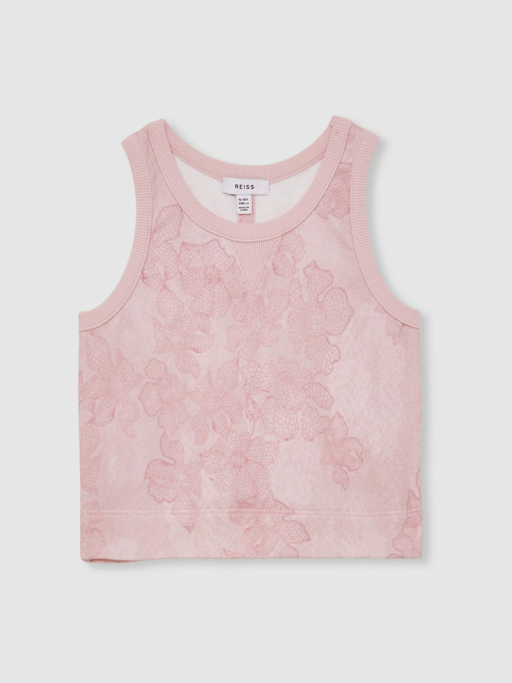 13-14 yrs Cotton Floral Vest and Joggers Set in Pink Print