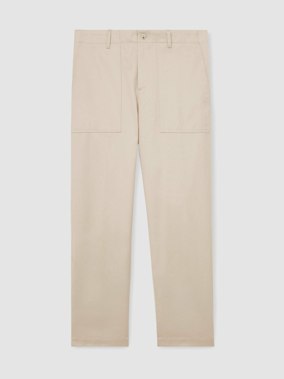 Lyocell Cotton Wide Utility Trousers in Ecru