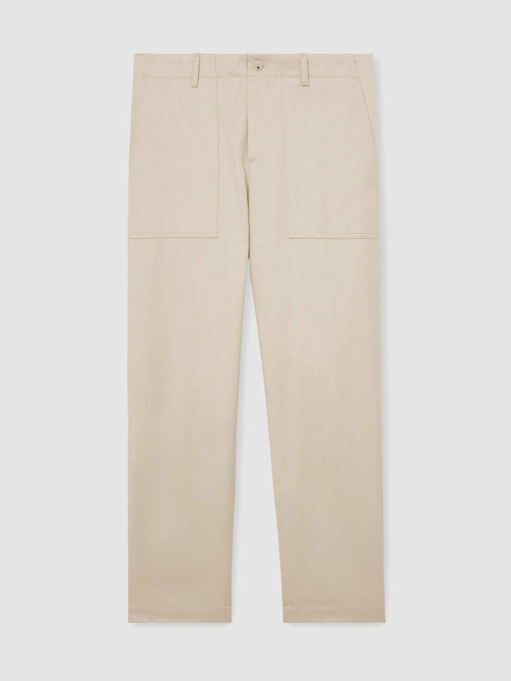 Lyocell Cotton Wide Utility Trousers in Ecru