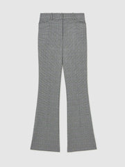 Check Flared Suit Trousers in Grey