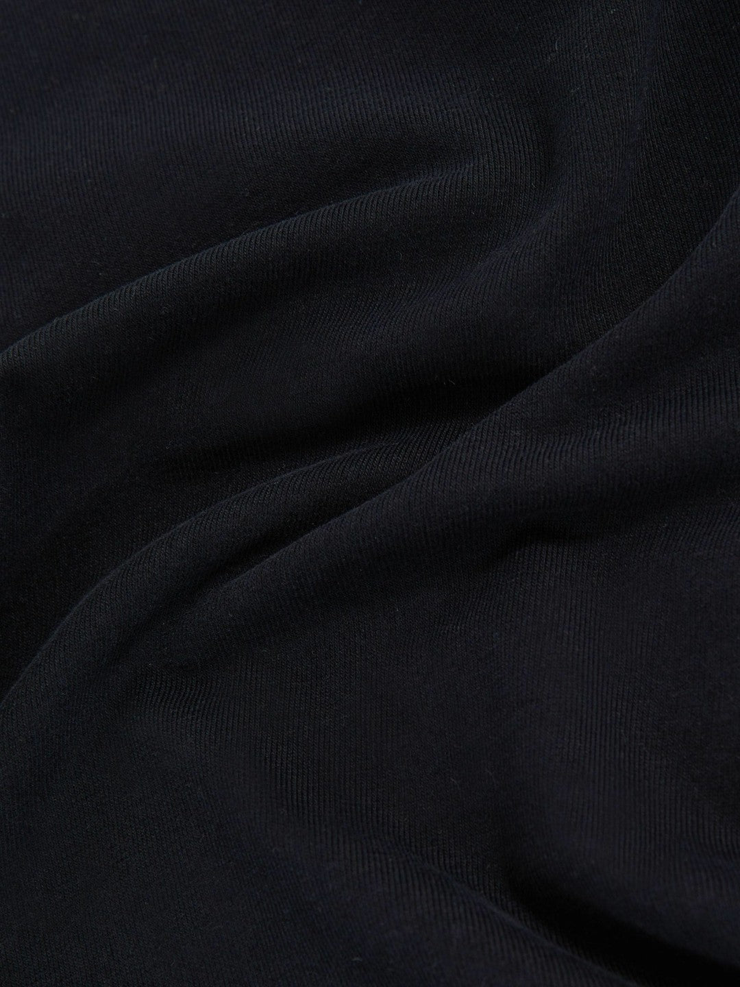 Cotton Crew-Neck Long-Sleeve T-Shirt With Stretch in Black