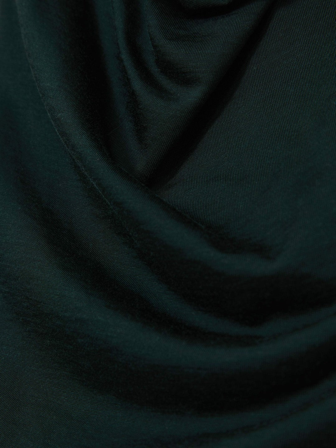 Cotton-Blend Cowl-Neck Sleeveless Top in Green