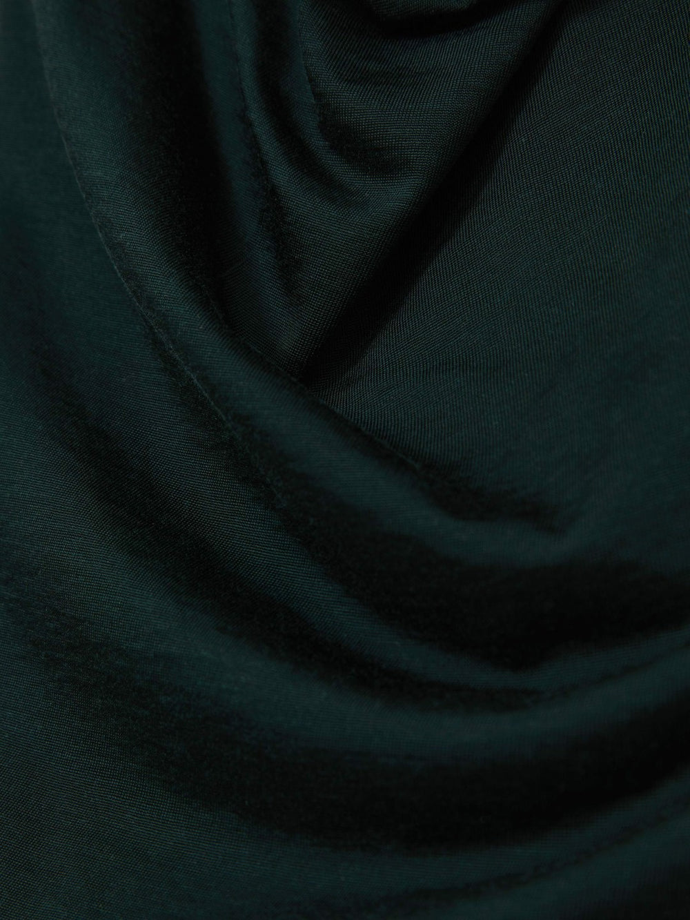 Cotton-Blend Cowl-Neck Sleeveless Top in Green