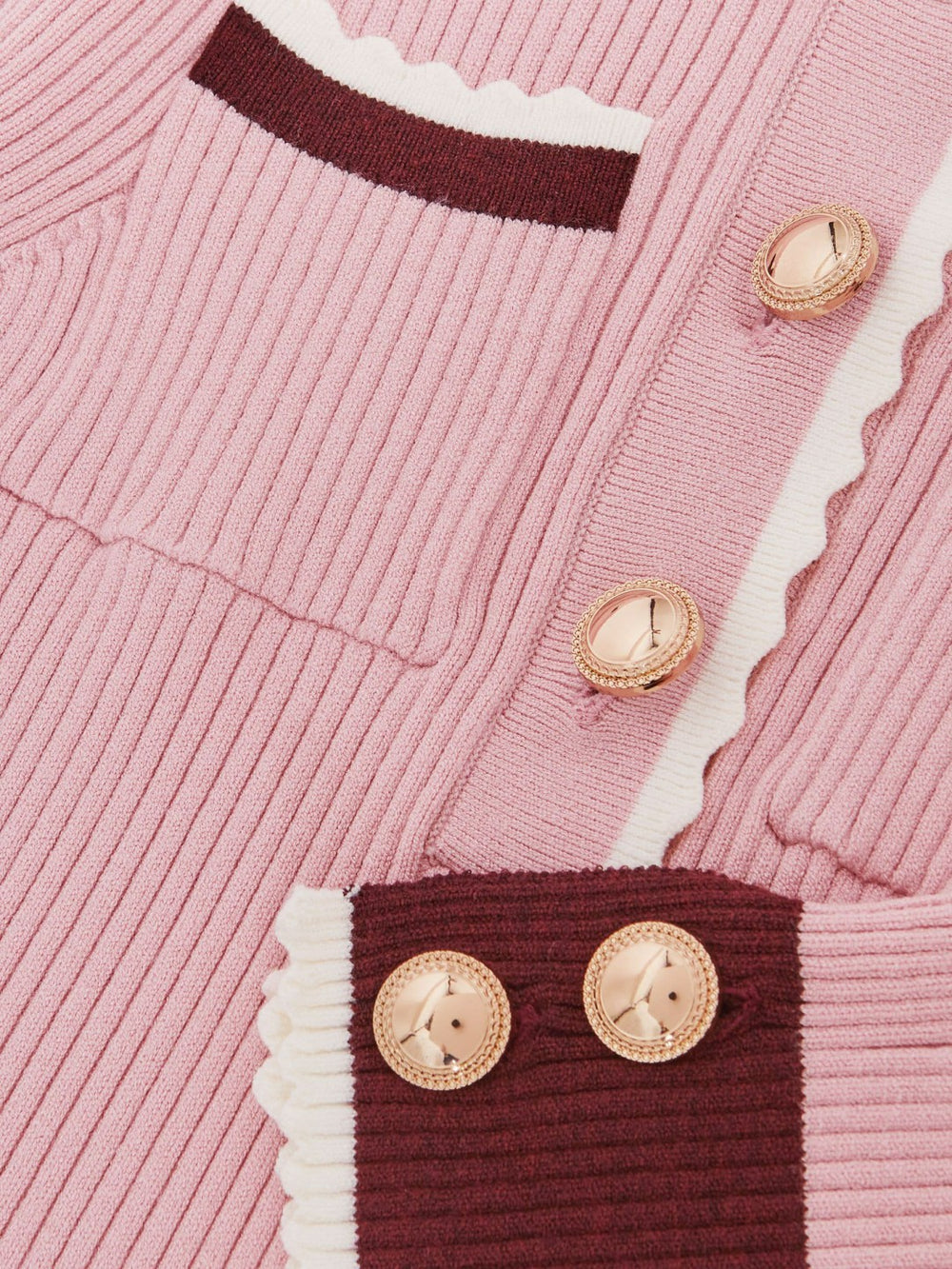 9-13 yrs Scallop-Trim Rib-Knit Dress in Pink