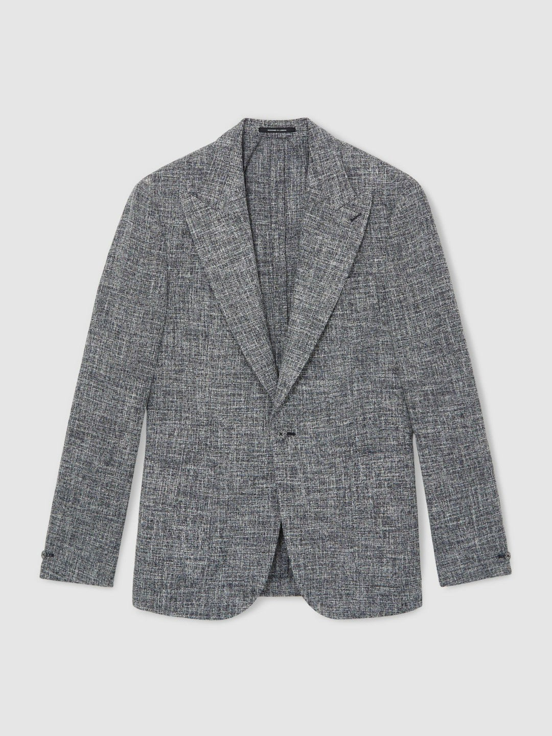 Single-Breasted Textured Mélange Blazer Slim-Fit in Navy Melange