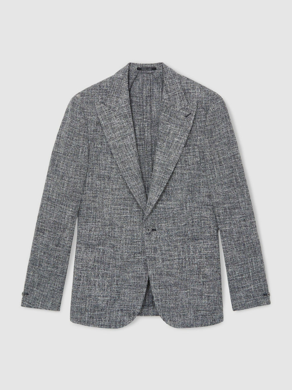 Single-Breasted Textured Mélange Blazer Slim-Fit in Navy Melange