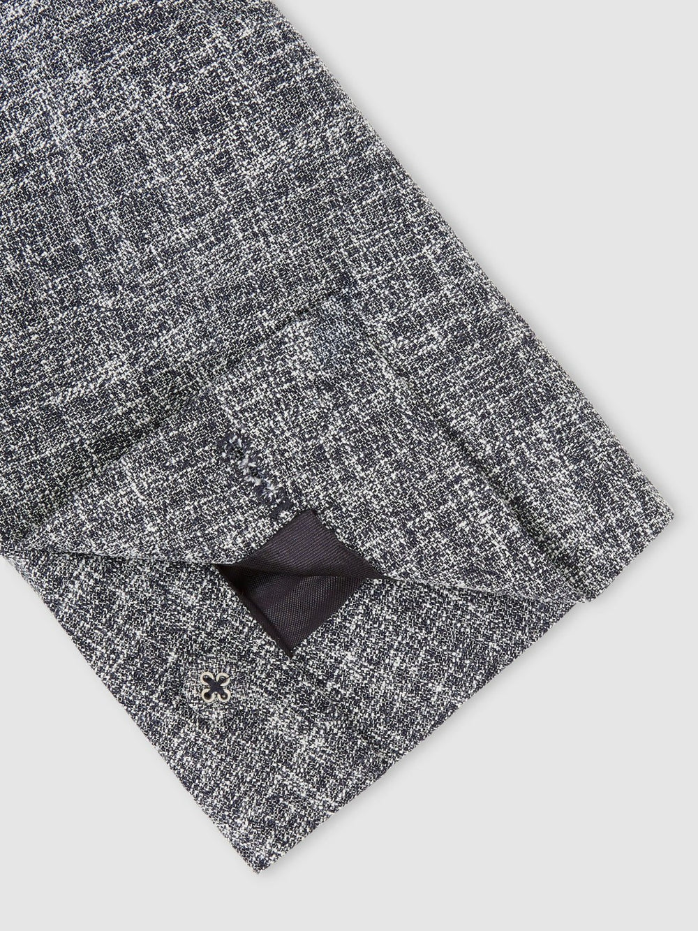 Single-Breasted Textured Mélange Blazer Slim-Fit in Navy Melange