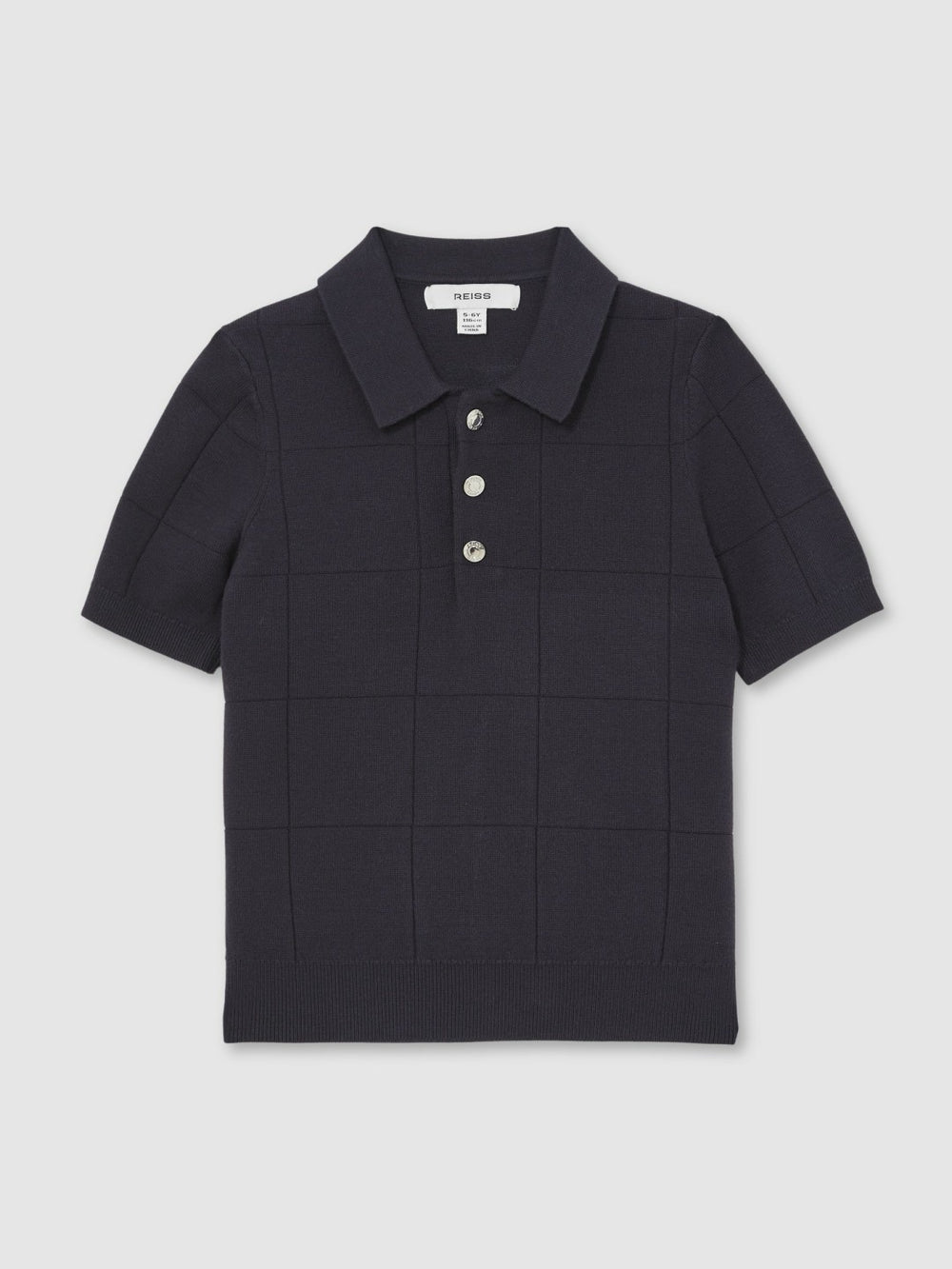 3-9 yrs Stitch-Detail Press-Stud Polo Shirt in Navy Blue