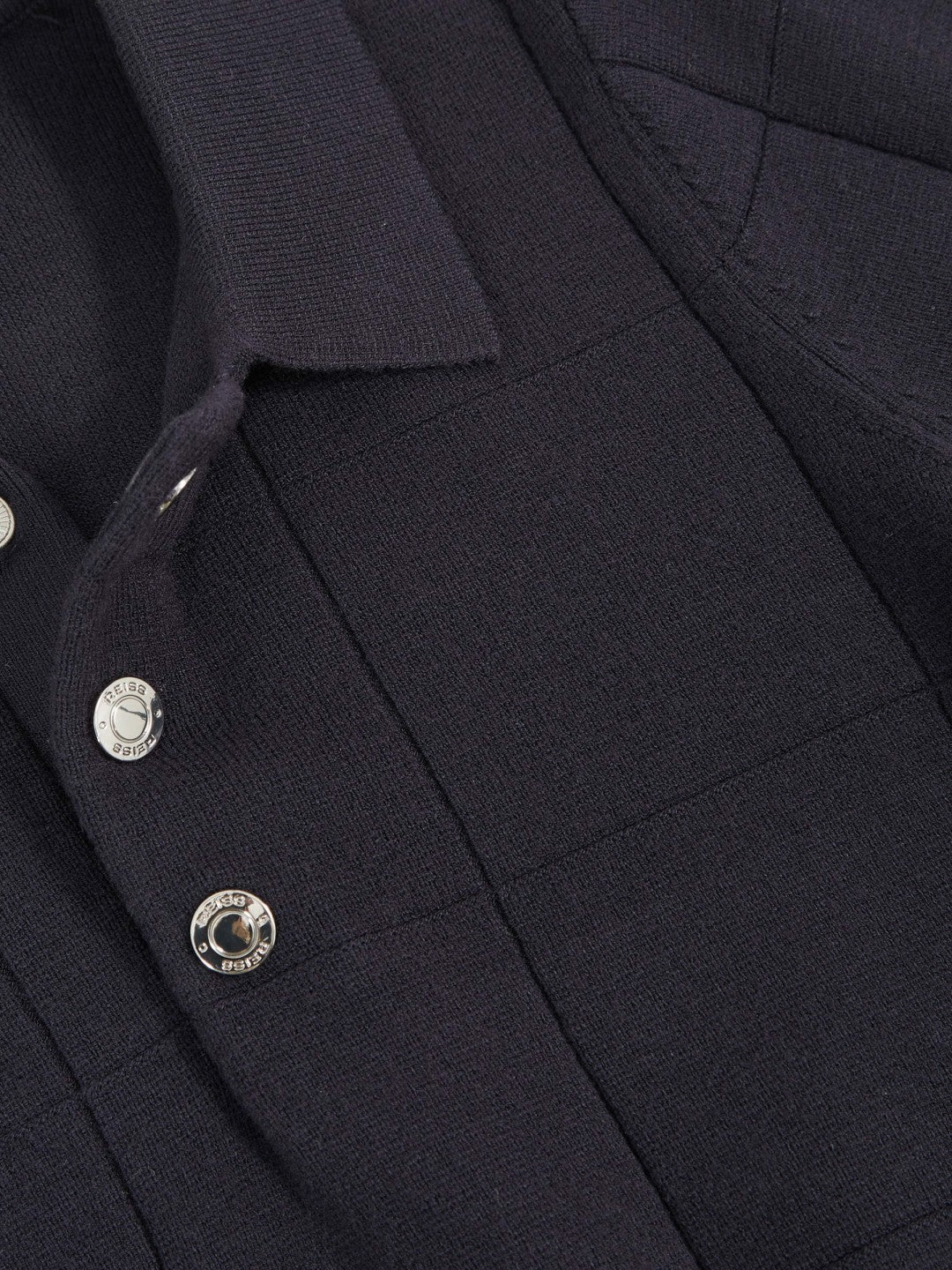 9-13 yrs Stitch-Detail Press-Stud Polo Shirt in Navy Blue