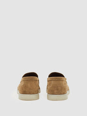 Suede Slip-On Loafers in Stone