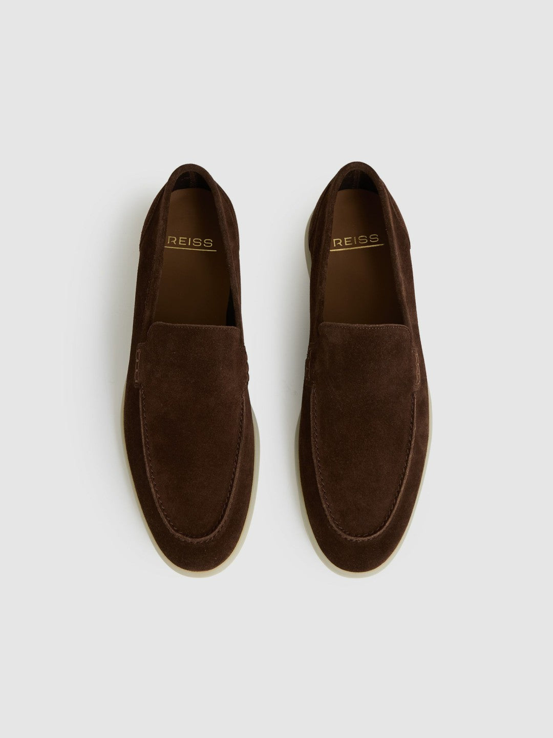 Suede Slip-On Loafers in Chocolate Brown