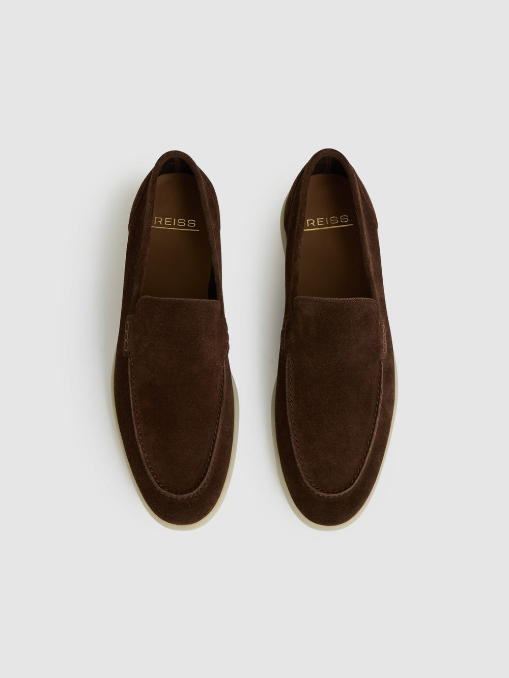 Suede Slip-On Loafers in Chocolate Brown