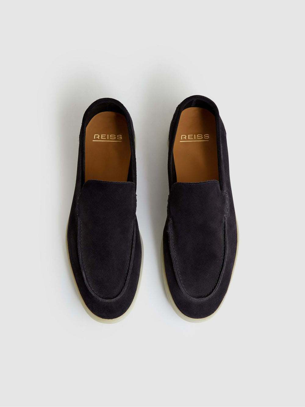 Suede Slip-On Loafers in Navy
