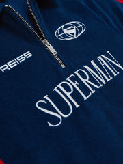 9-13 yrs Superman Towelling Polo Shirt in Blue/Red