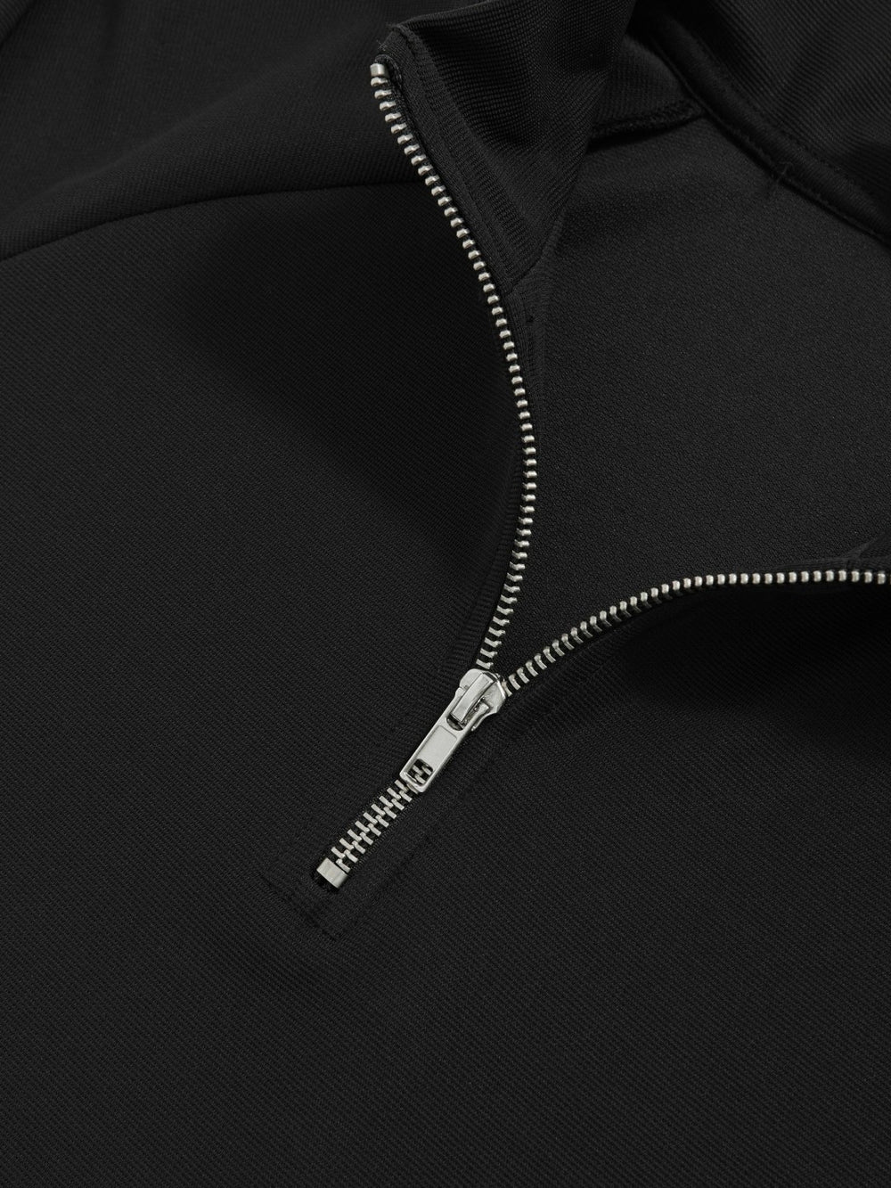 Half-Zip Funnel-Neck Sweatshirt in Black