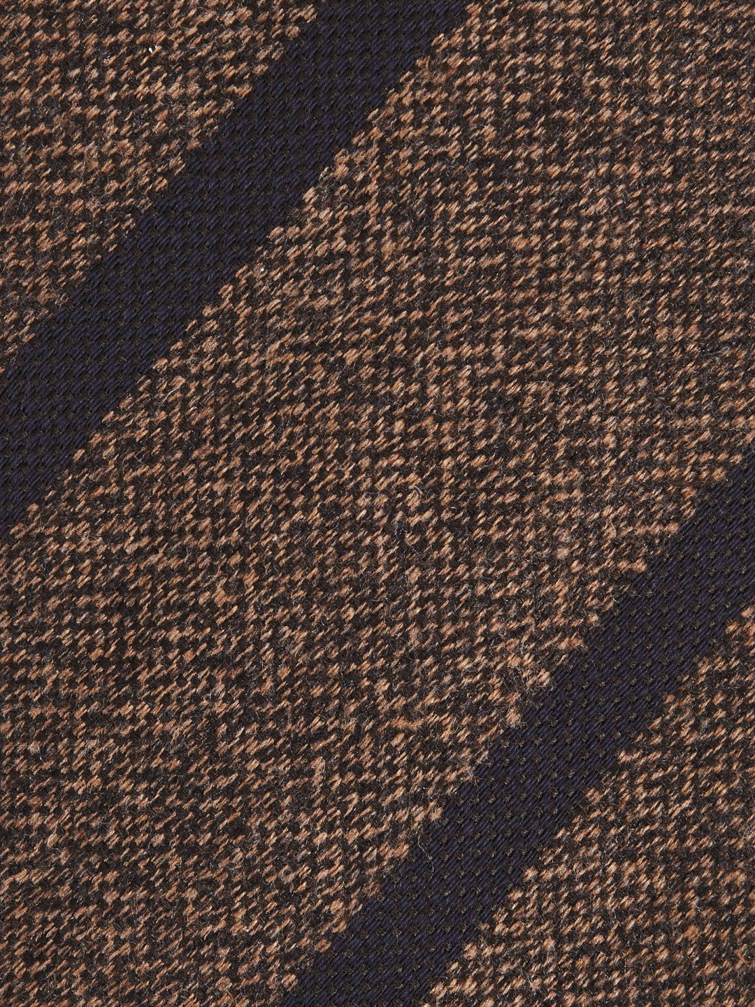 Wool-Silk Striped Tie in Chocolate Brown