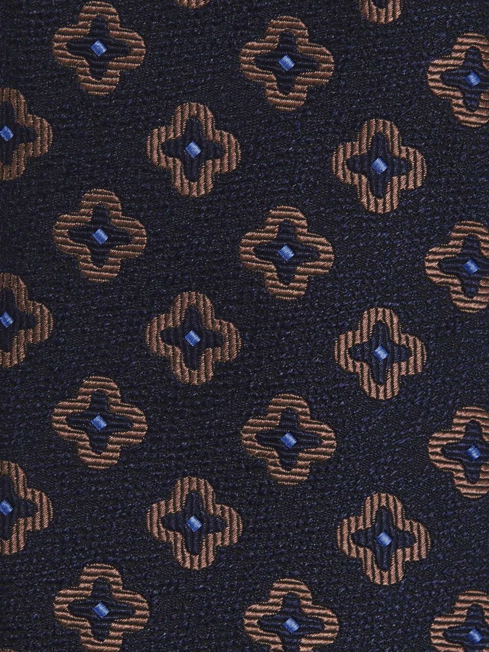Silk-Wool Floral-Medallion Tie in Navy