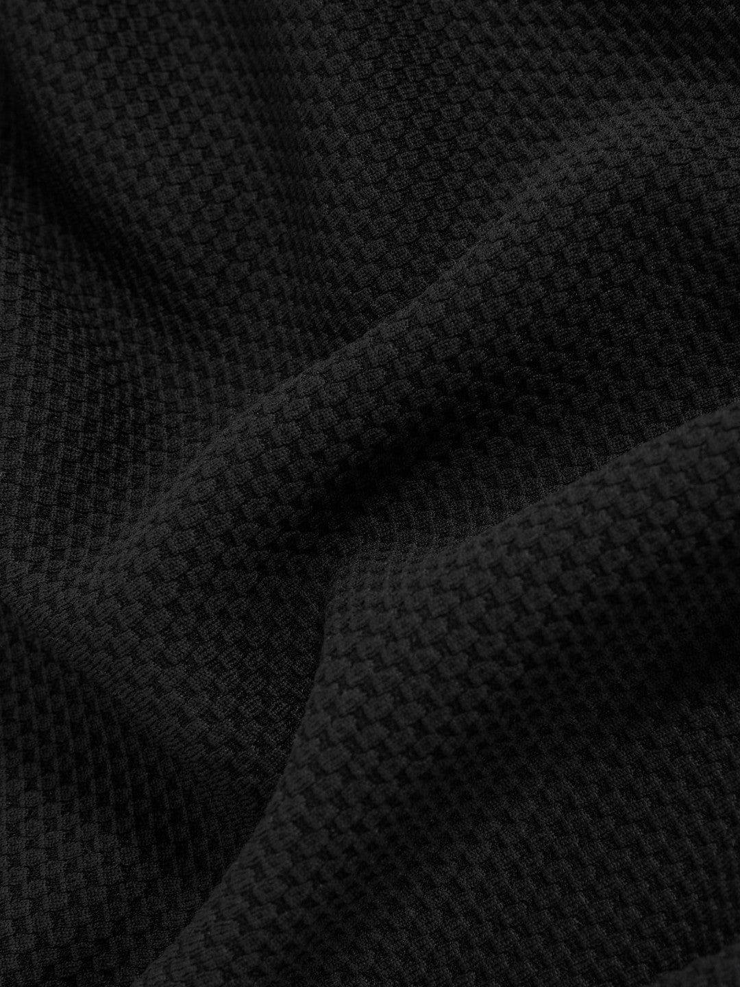 Textured Crew-Neck T-Shirt in Black