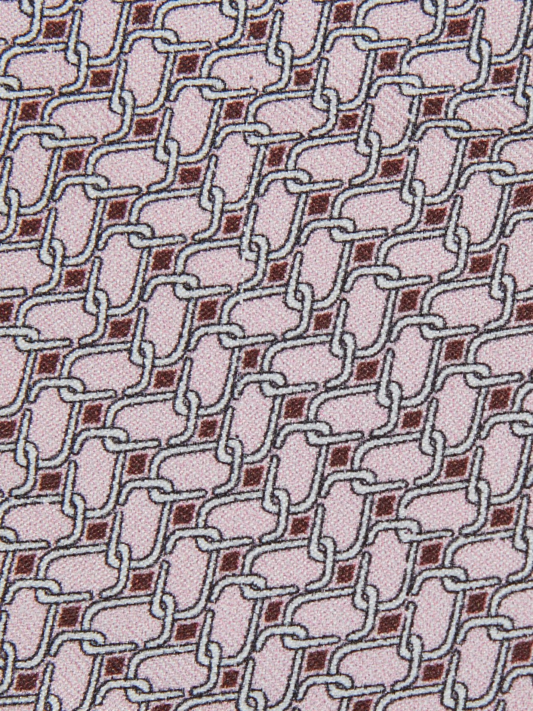 Silk Geometric-Chain Print Tie in Soft Pink