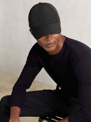 Embroidered Logo Tech Baseball Cap in Black