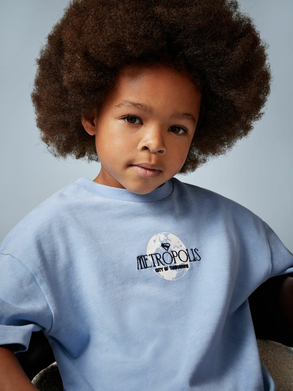 3-9 yrs Superman Metropolis Logo T-Shirt in Light Blue
