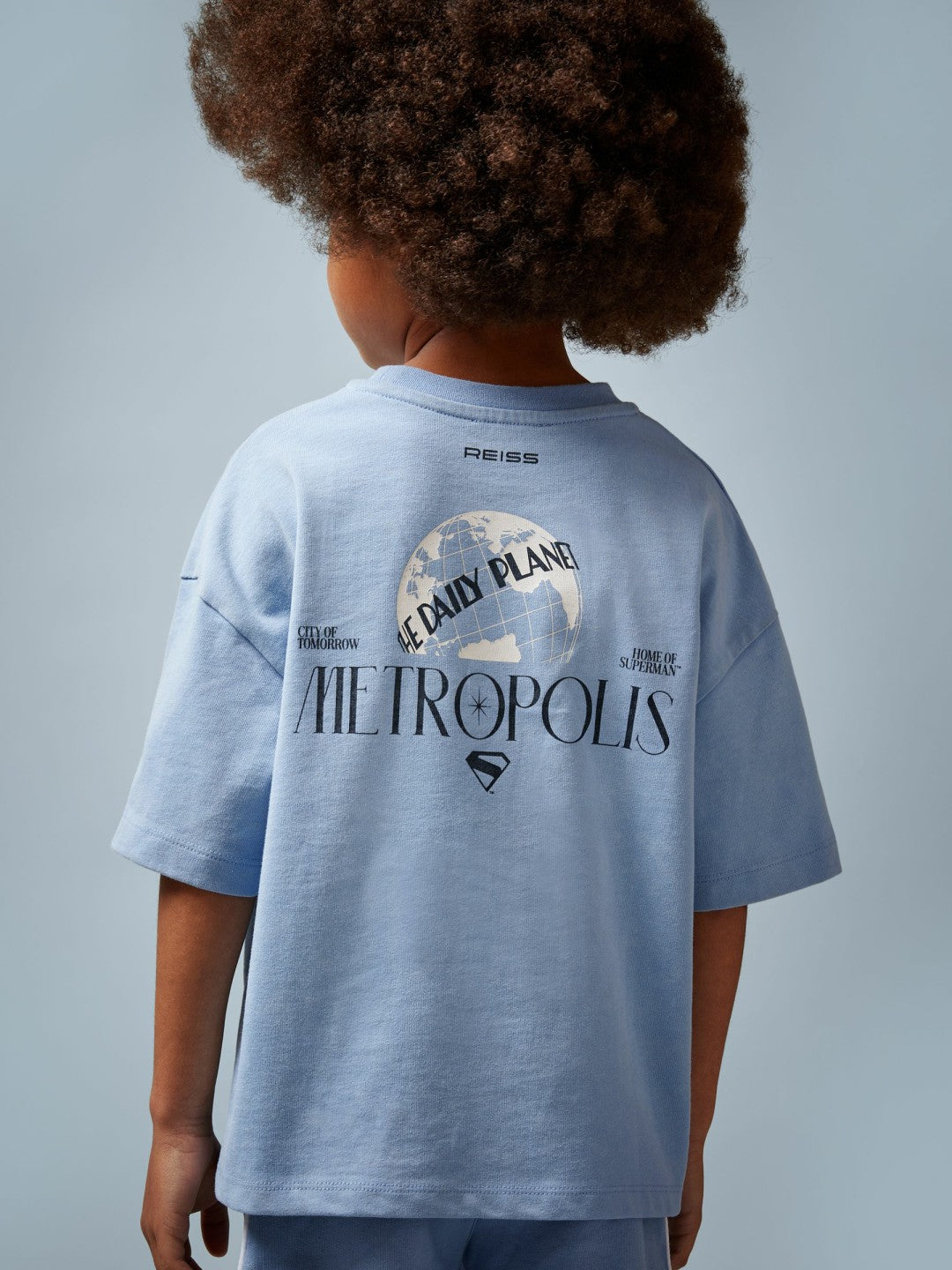 3-9 yrs Superman Metropolis Logo T-Shirt in Light Blue