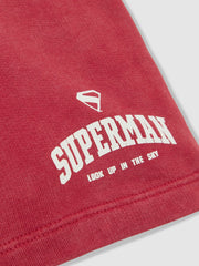 13-14 yrs Superman Cotton Logo Shorts in Red