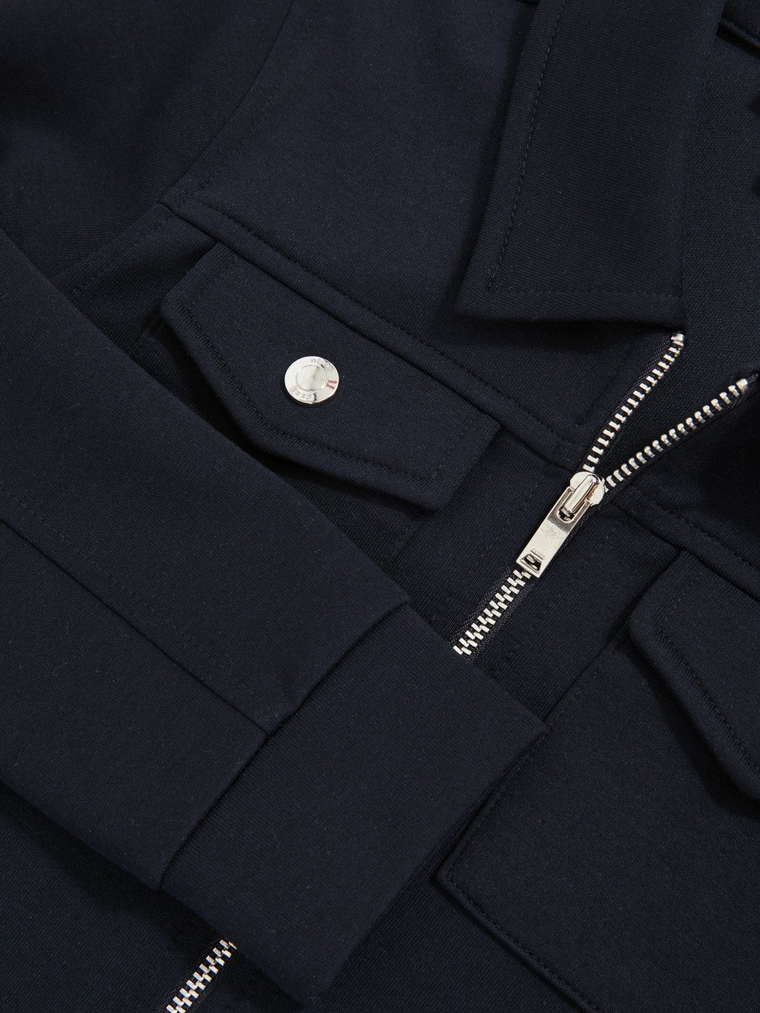 9-13 yrs Interlock Zip Through Overshirt in Navy Blue