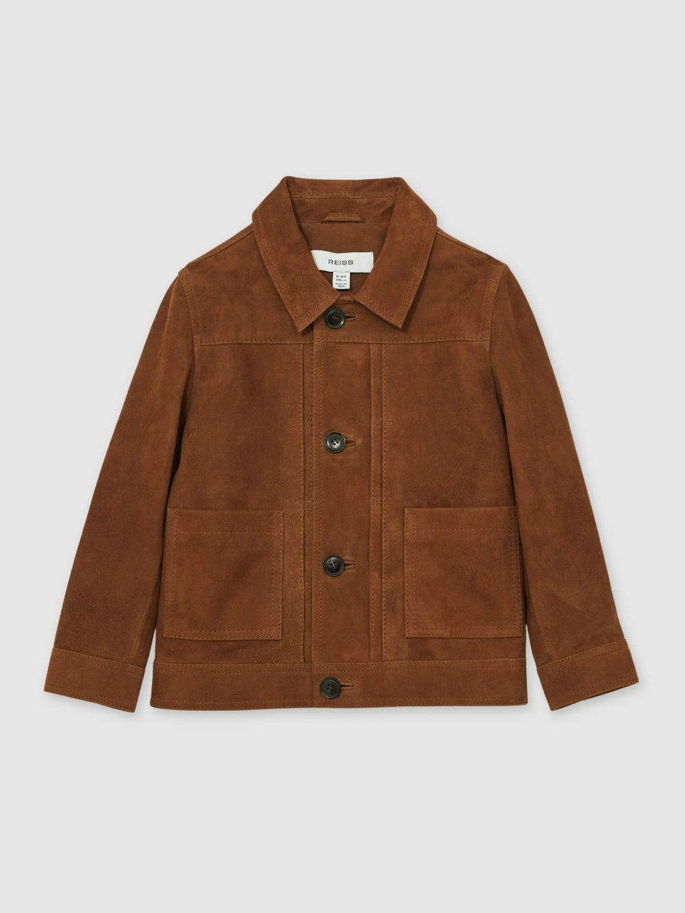 3-9 yrs Suede Worker Jacket in Tobacco Brown