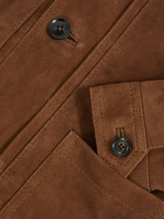 3-9 yrs Suede Worker Jacket in Tobacco Brown