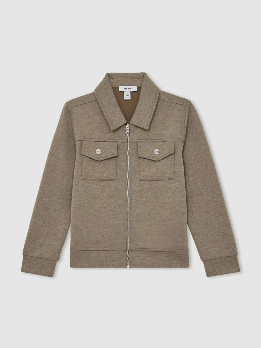 3-9 yrs Interlock Zip-Through Overshirt in Taupe Brown