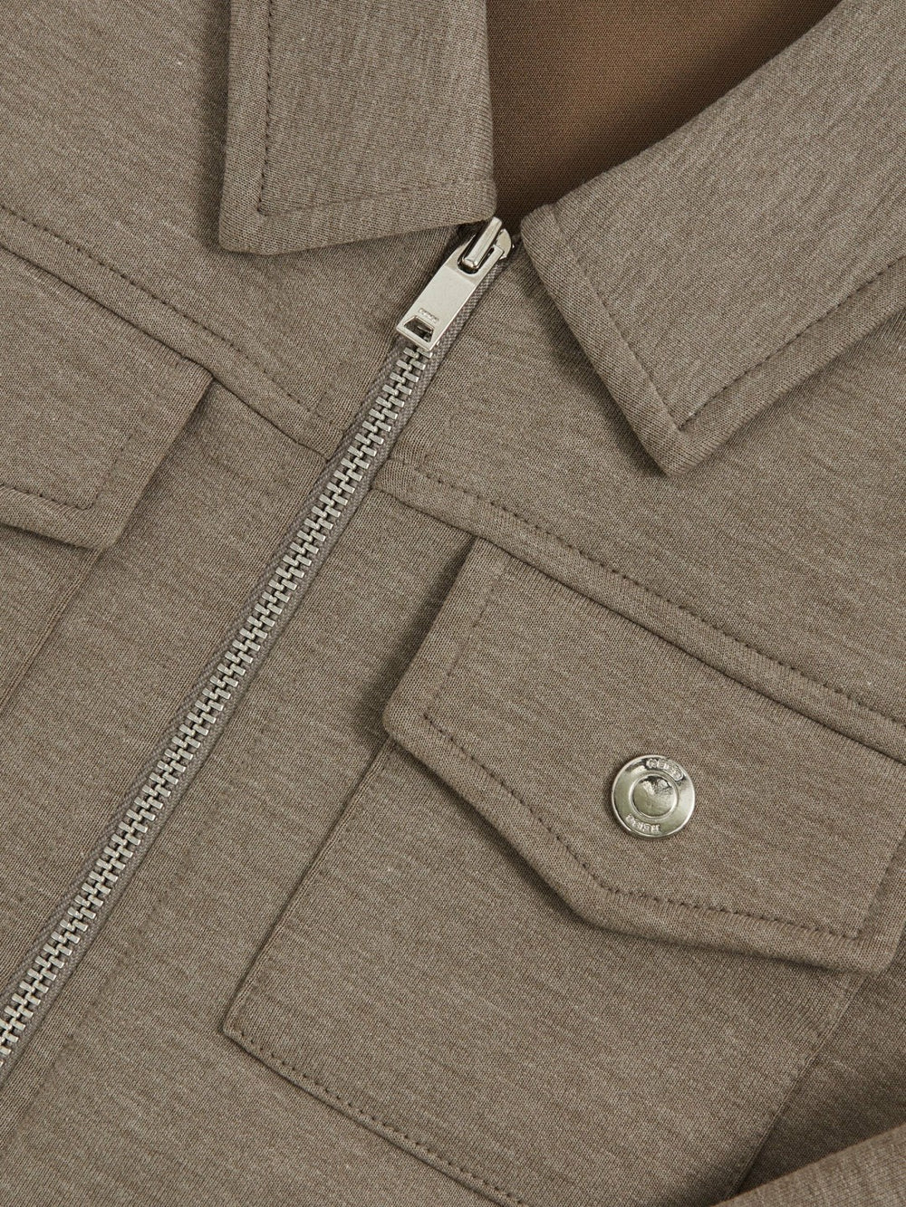 9-13 yrs Interlock Zip-Through Overshirt in Taupe Brown