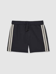 3-9 yrs Side Stripe Textured Shorts in Navy Blue