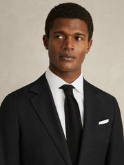 Slim Fit Cotton Sateen Shirt in White