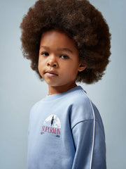 3-9 yrs Superman Logo Print Sweatshirt in Light Blue