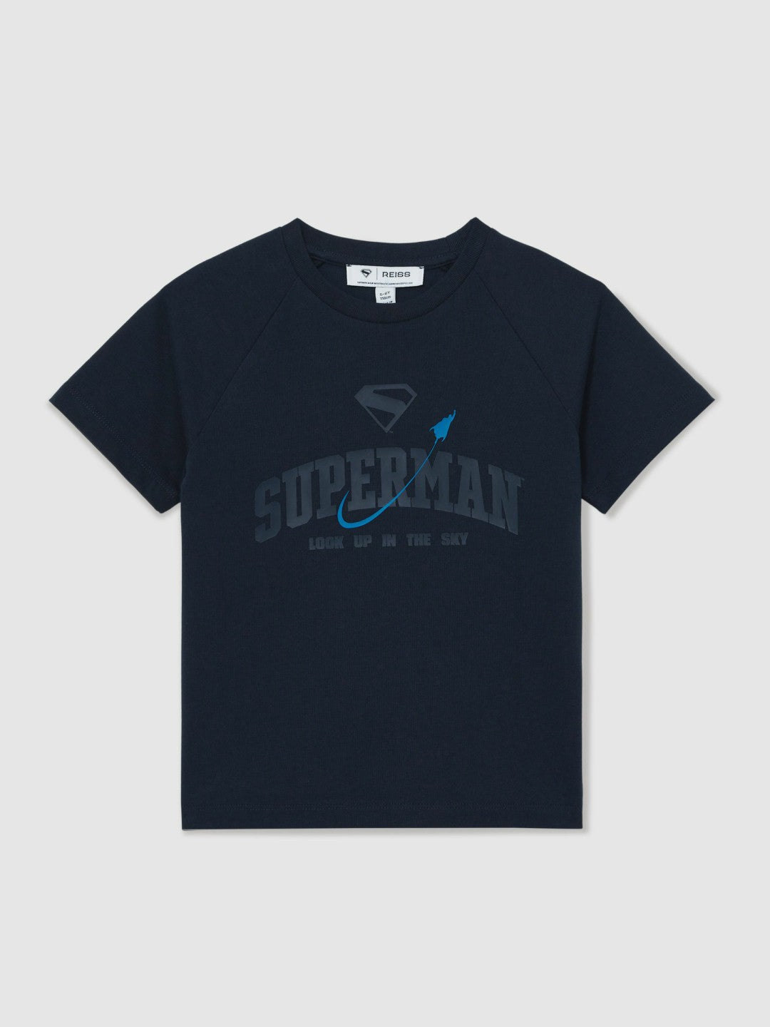 3-9 yrs Superman Raglan Logo T-Shirt in Navy Blue