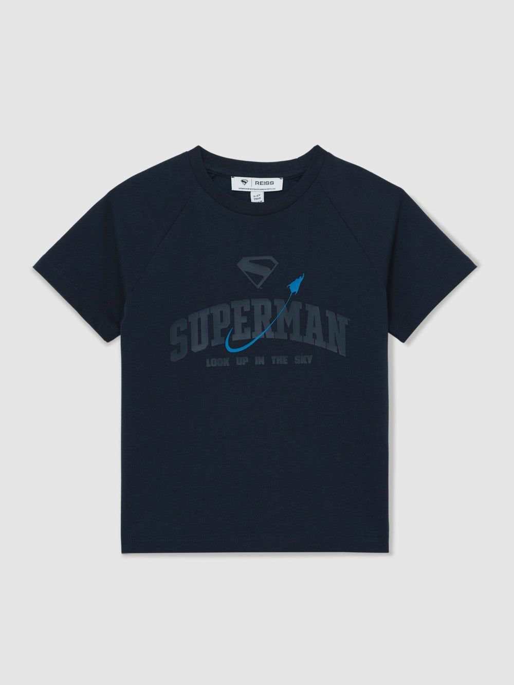 3-9 yrs Superman Raglan Logo T-Shirt in Navy Blue