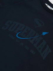 3-9 yrs Superman Raglan Logo T-Shirt in Navy Blue