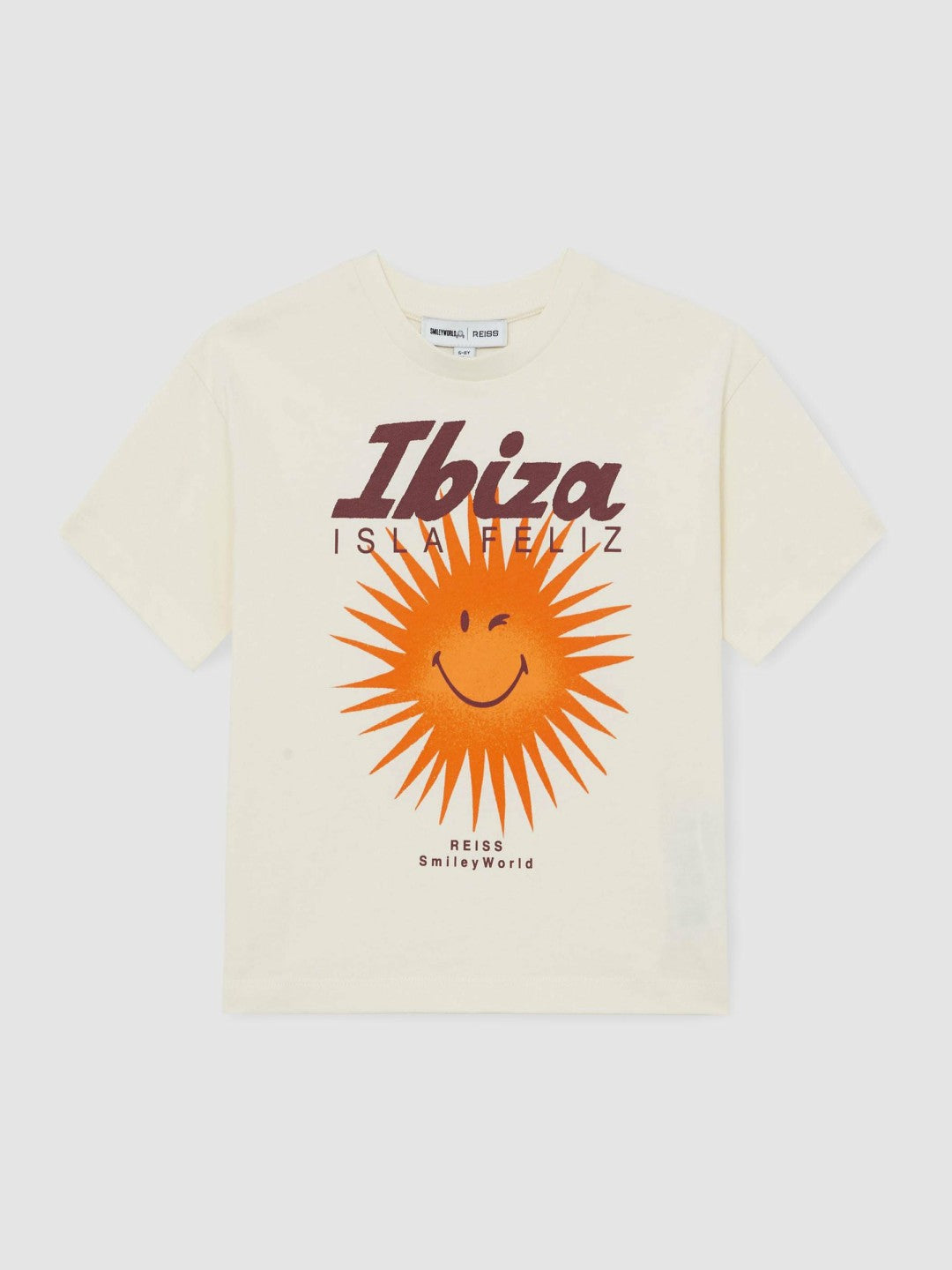 9-13 yrs SmileyWorld Sun Motif T-Shirt in Off White