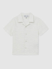 13-14 yrs SmileyWorld Wave Texture Shirt in White