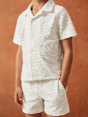 9-13 yrs SmileyWorld Wave Texture Shirt in White