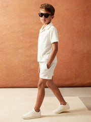13-14 yrs SmileyWorld Wave Texture Shorts in White