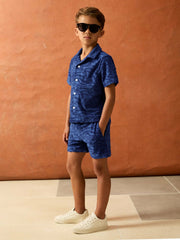 13-14 yrs SmileyWorld Wave Texture Shorts in Bright Blue
