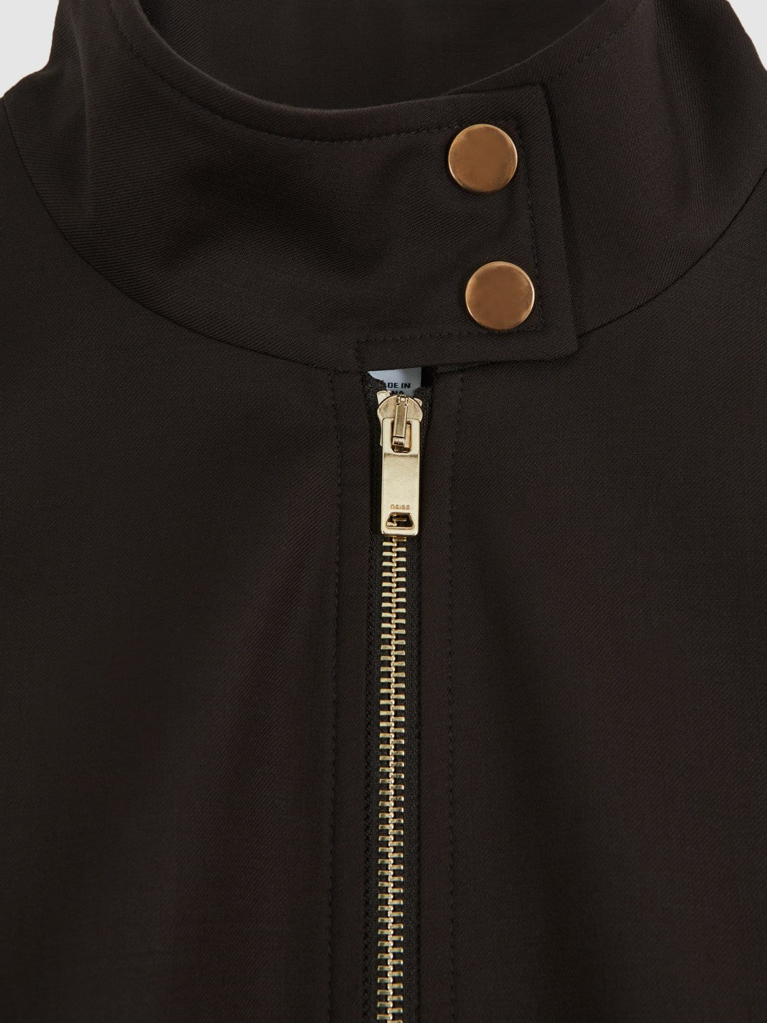 Wool Bomber Jacket in Chocolate Brown