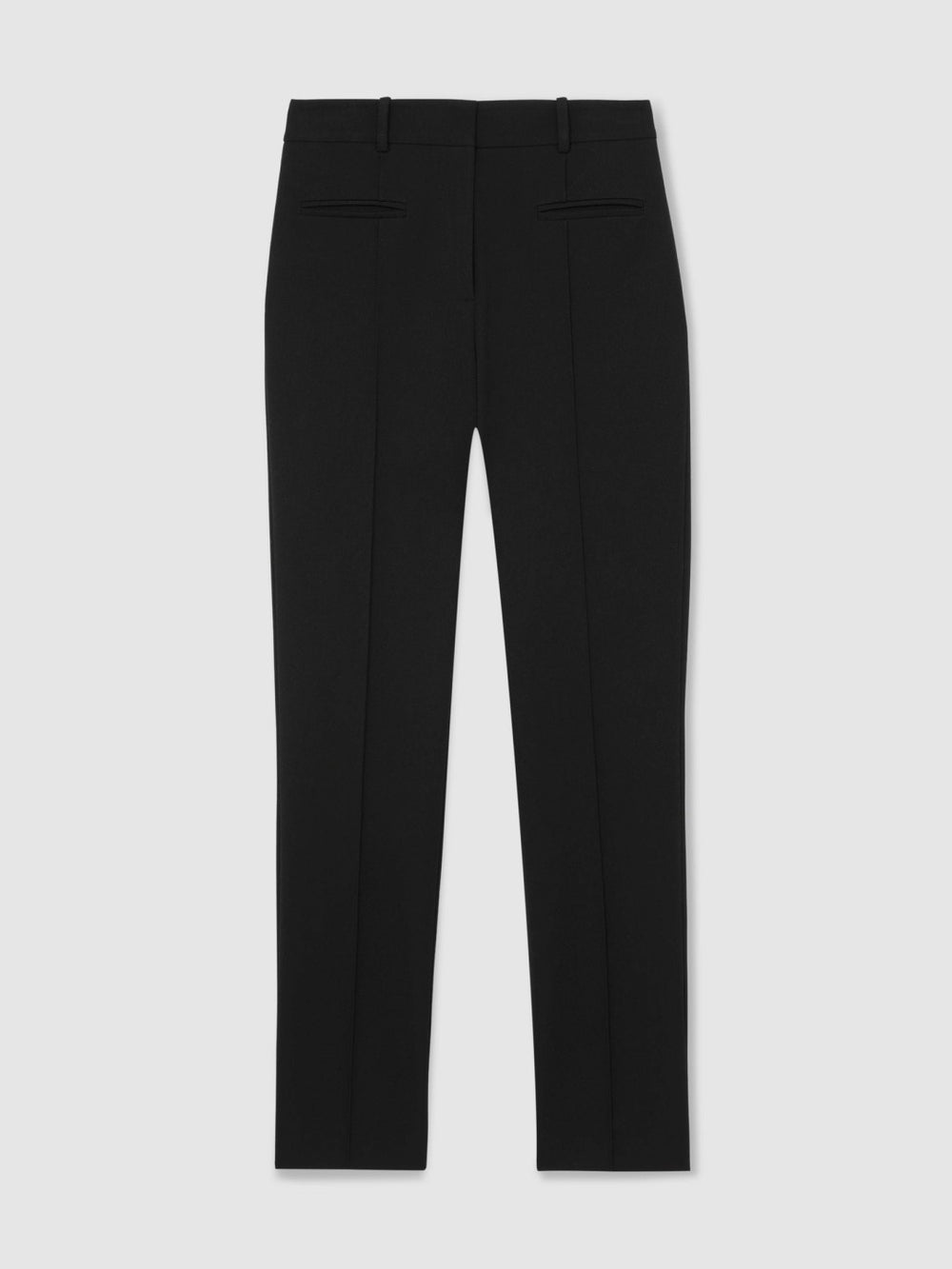 Petite Pintuck Tapered Trousers in Black