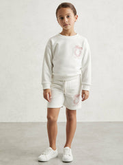 Pony Club Sweatshirt and Shorts Set in Ecru