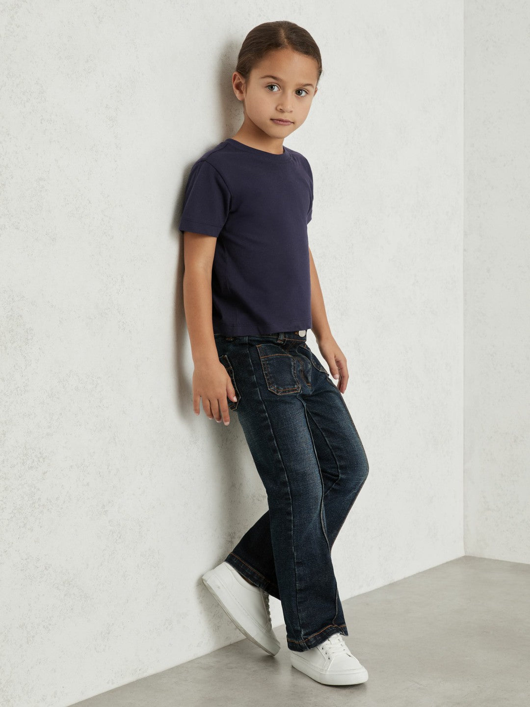 9-13 yrs Cotton Crew Neck T-Shirt in Navy