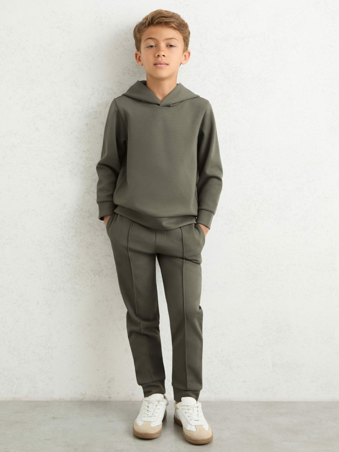 13-14 yrs Interlock Jersey Hoodie in Dark Sage