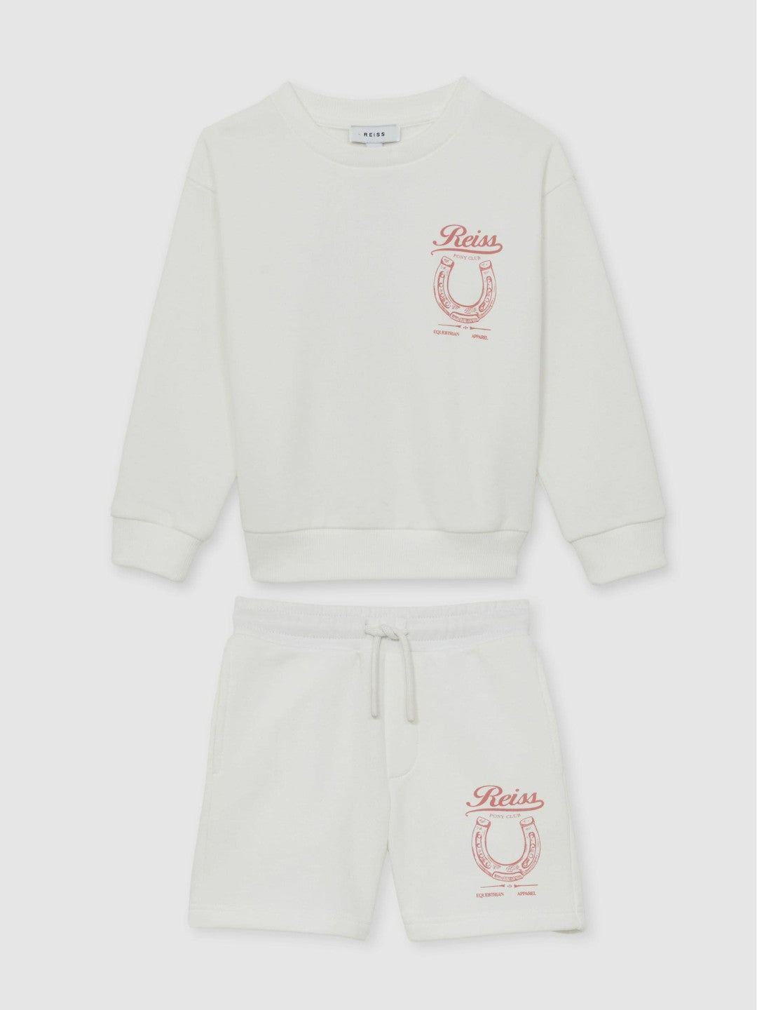 Pony Club Sweatshirt and Shorts Set in Ecru